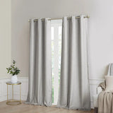 Faux Silk Window Panel Pair (2), Grey (Total Blackout)