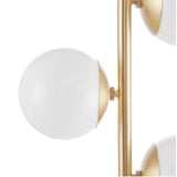 White Marble Base Gold 3-Shade Floor Lamp