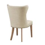 Curved Wing Nailhead Side Dining Chair, Cream (Ltl)