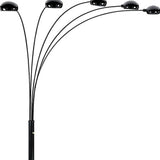 Arc Floor Lamp with Black Dome Shade - 84" (5-light, Black)