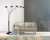 Arc Floor Lamp with Black Dome Shade - 84" (5-light, Black)