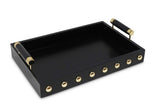 High Gloss Decorative Tray with Gold Ball Design with Handle