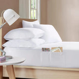 Sheet Set with Side Storage Pockets - White