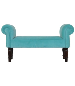 Turquoise Velvet Bench