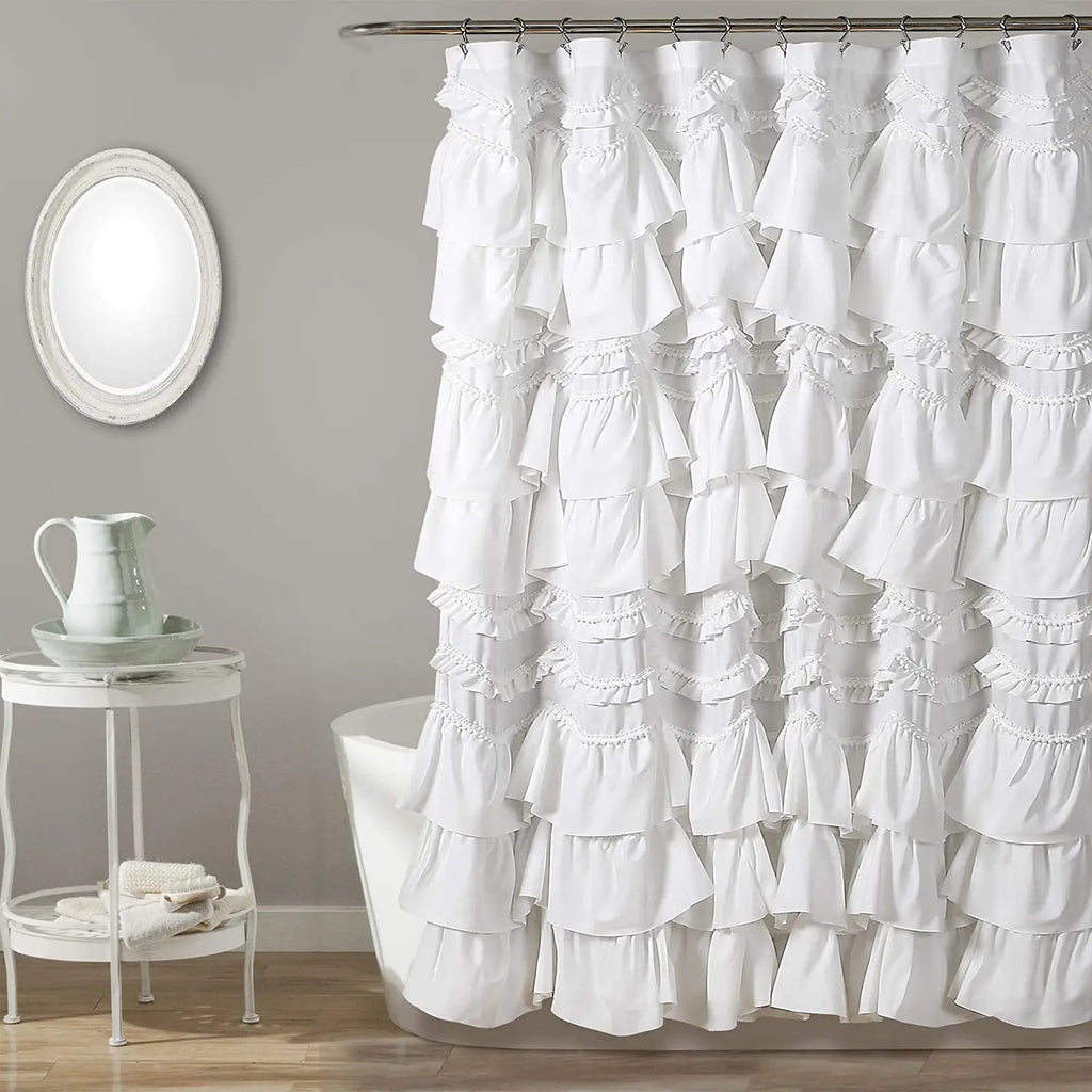 White French Layered Shower Curtain, 72" X 72"