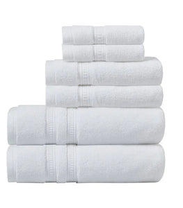 Premium Antimicrobial 6-Piece Towel Sets 750gsm, White