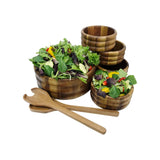 Large Salad Bowl w/Servers and 4 Individual Bowls (7-Piece)