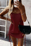 Sleeveless Lace-up Woolen Dress