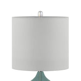 Clear Glass Base Table Lamp, Teal Blue Glass