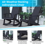 Black Poly Resin Adirondack Style Rocking Chair - Black