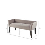 Back Accent Bench Chair, Grey