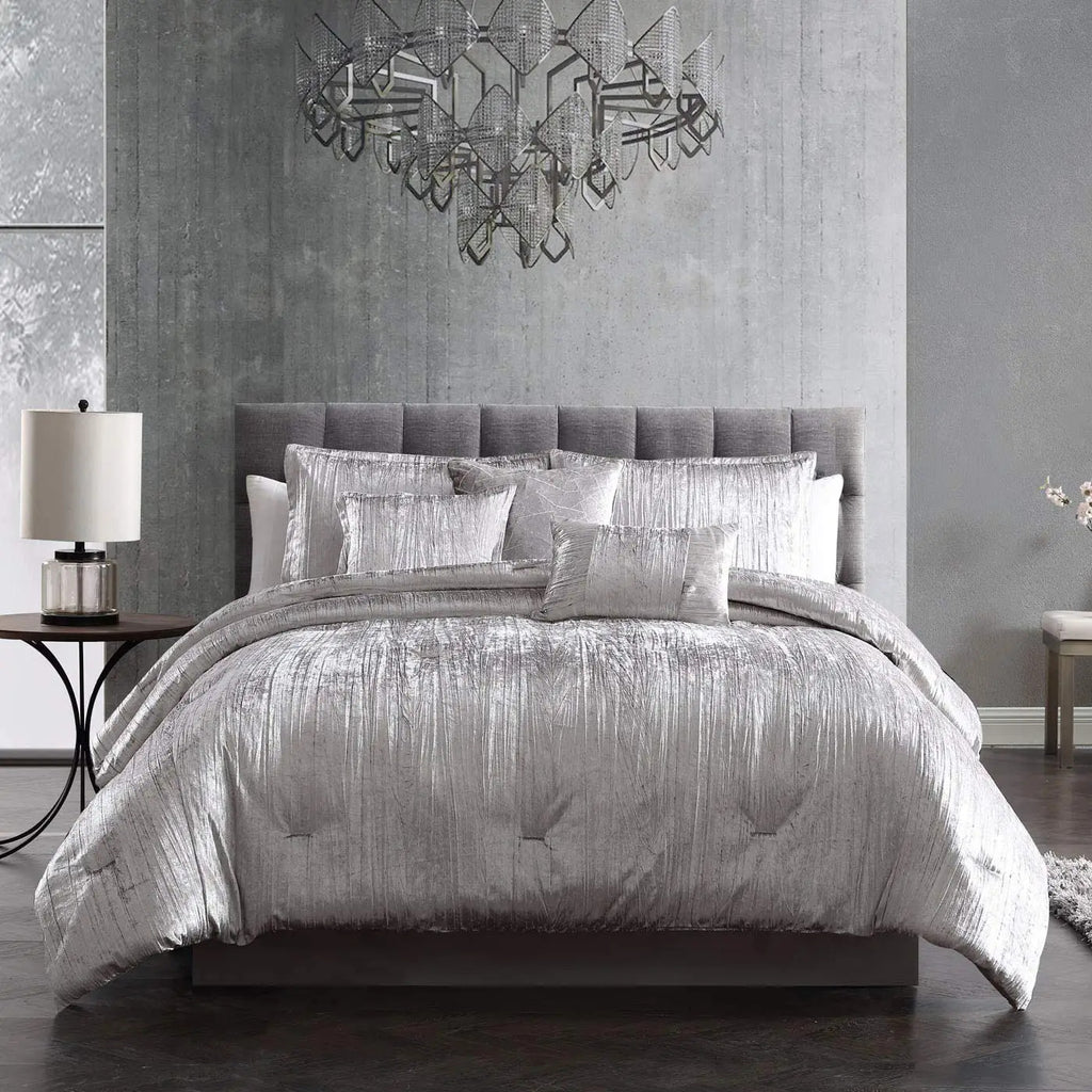 Home Turin Comforter Set - Queen (Silver 7-Piece Set)