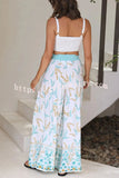 Darling Moment Printed Elastic Pocketed Wide Leg Pants