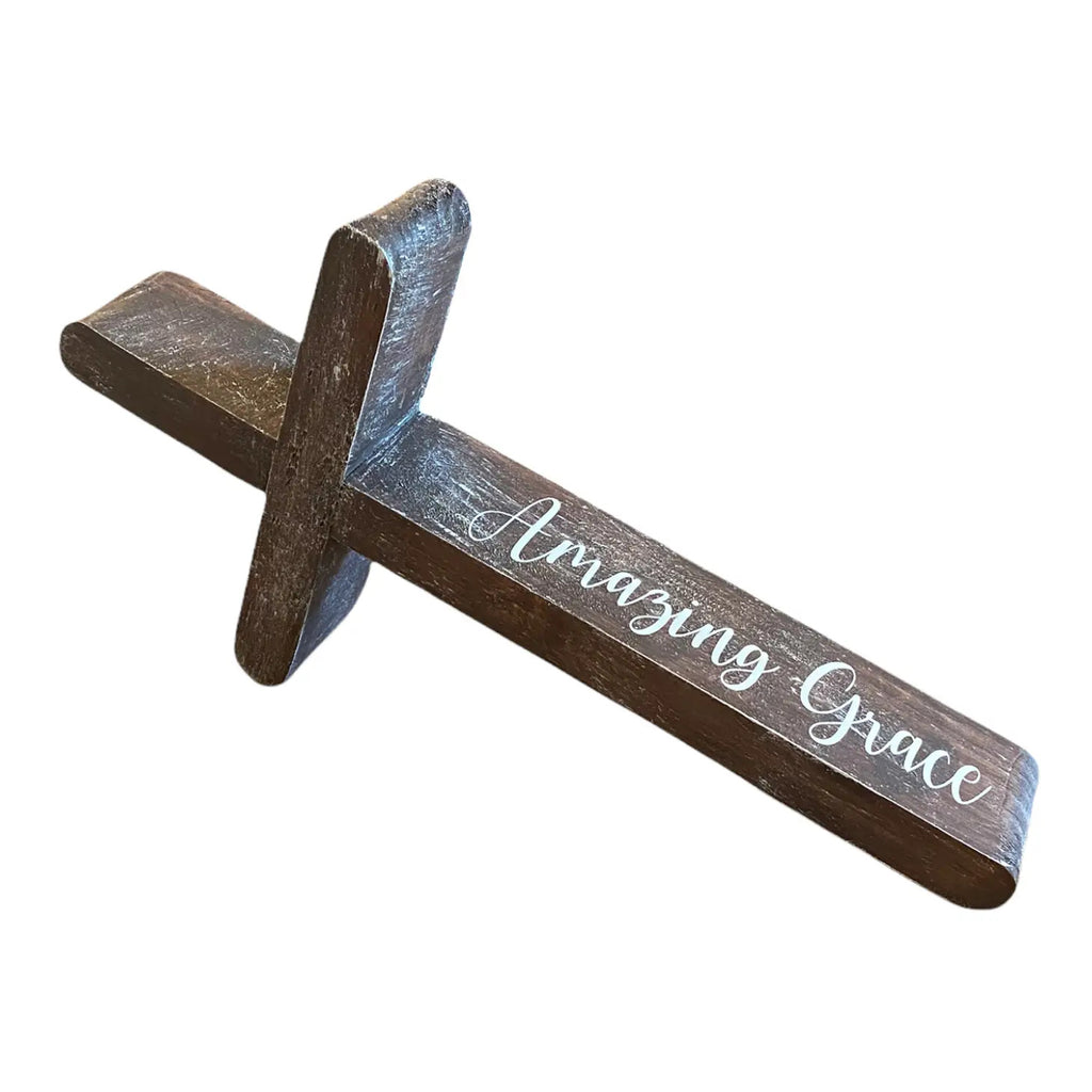 Amazing Grace Cross- Brown Rustic