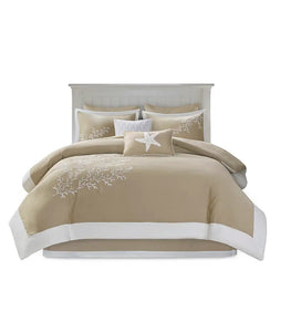 Coastal Coral Seaside 6-Piece Comforter Set, Taupe