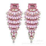 Exaggerated Diamond Cutout Drop Earrings