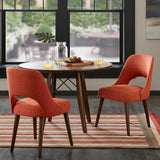 Mid-Century Curved Open Back Dining Chair, Orange