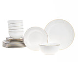 Saba Gold Porcelain Dinnerware Set - 18 Pc