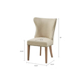 Curved Wing Nailhead Side Dining Chair, Cream (Ltl)