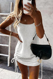 Sleeveless Lace-up Woolen Dress