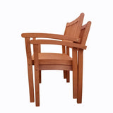 Brown Stacking Outdoor Armchairs - Set of 2