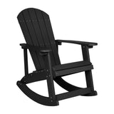 Black Poly Resin Adirondack Style Rocking Chair - Black