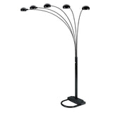 Arc Floor Lamp with Black Dome Shade - 84" (5-light, Black)