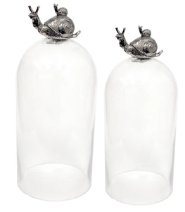 Metal Snail Glass Cloches (10