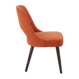 Mid-Century Curved Open Back Dining Chair, Orange