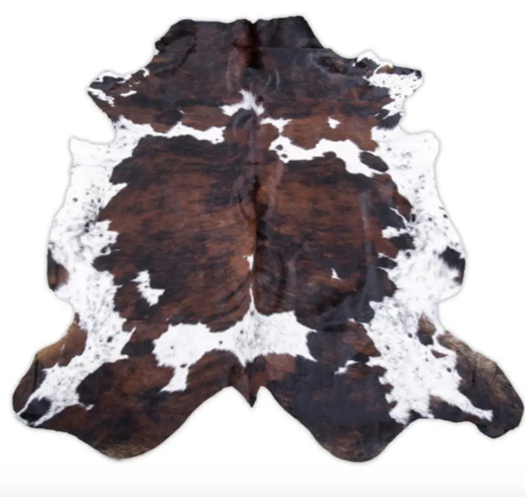 Dark Tricolor Cowhide  Rug - Large