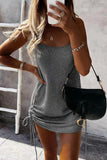 Sleeveless Lace-up Woolen Dress