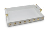 High Gloss Decorative Tray with Gold Ball Design with Handle