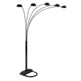 Arc Floor Lamp with Black Dome Shade - 84" (5-light, Black)