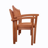 Brown Stacking Outdoor Armchairs - Set of 2