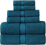 6 Piece 100 % Cotton Bath Towel Set 600 GSM