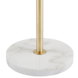 Dual White Glass Shades Gold Table Lamp