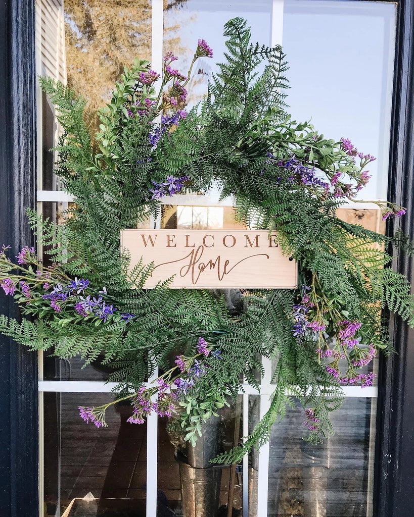 Wood Sign for Front Door Wreath - Welcome Home