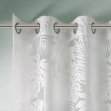 Devore Palm Leaf White Sheer Window Panel