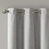 Faux Silk Window Panel Pair (2), Grey (Total Blackout)