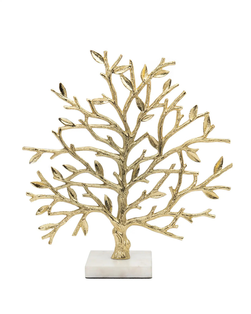 Golden Branch Decor with Marble