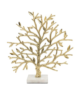 Golden Branch Decor with Marble