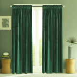 Velvet Curtains Emerald Green Rod Pocket Drapes Dark Green 108" Thermal Insulated 2 Panels (W52'' X L108'')