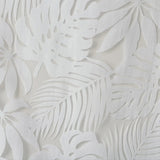 Devore Palm Leaf White Sheer Window Panel