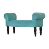 Turquoise Velvet Bench