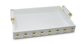 High Gloss Decorative Tray with Gold Ball Design with Handle