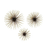 Starburst Black and Gold Metal Wall Art - Set of 3