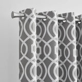 Gray Trellis Black Out Window Curtain Panel - 84"