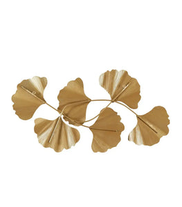 Gold Ginkgo Leaves Metal Wall Decor Art