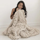 Infinite Chunky Knit Blanket | Minky | Big