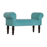 Turquoise Velvet Bench